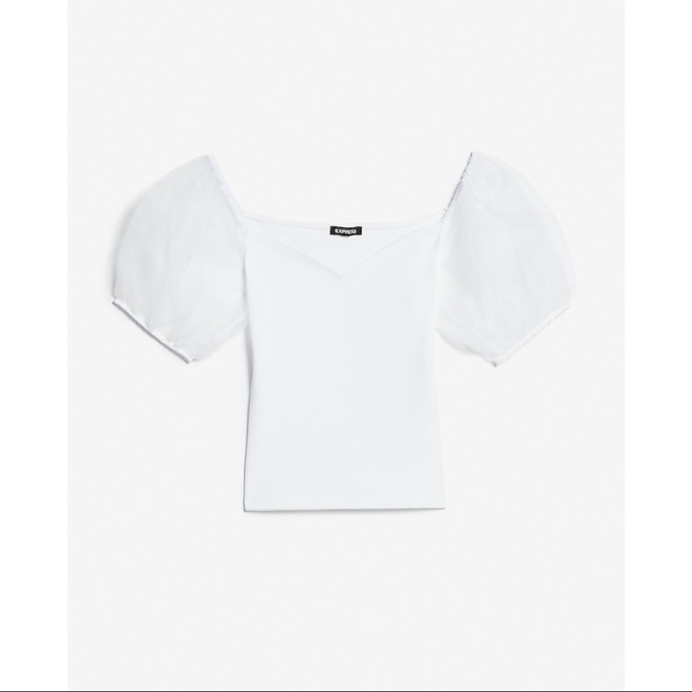 EXPRESS Organza Puff Sleeve Top